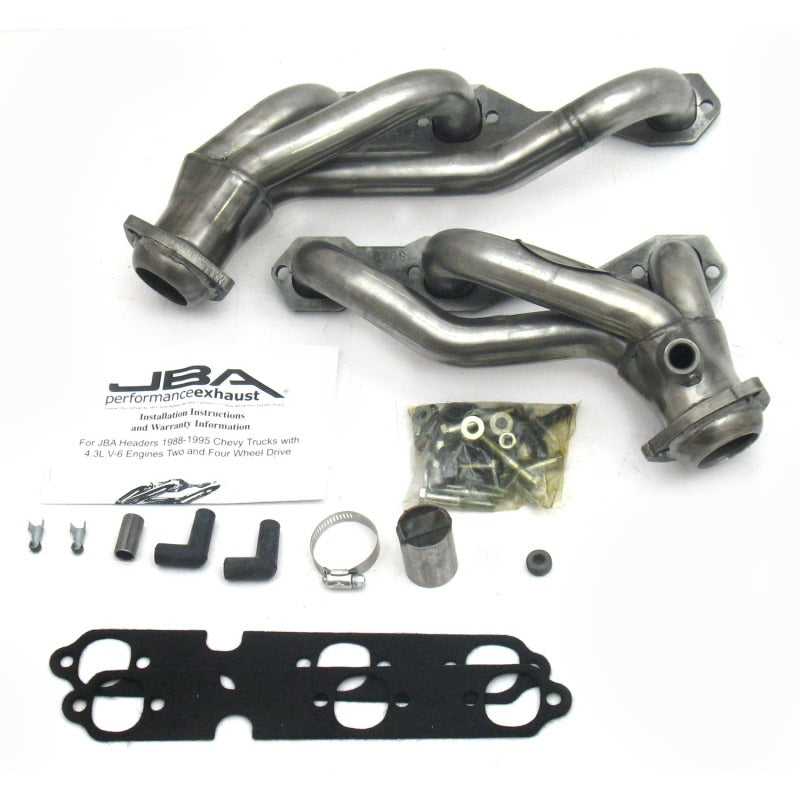 JBA 88-95 GM Truck 4.3L V6 w/o A.I.R. Injection 1-1/2in Primary Raw 409SS Cat4Ward Header JBA 88-95 GM Truck 4.3L V6 w/o A.I.R. Injection 1-1/2in Primary Raw 409SS Cat4Ward Header