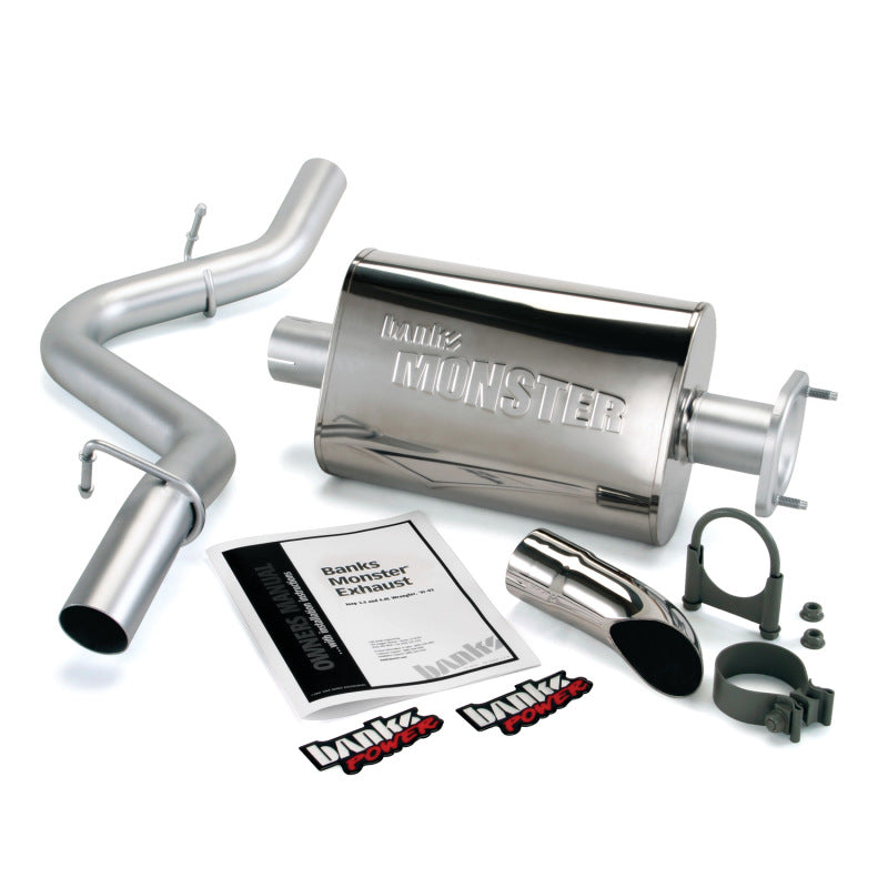 Banks Power 91-95 Jeep 4.0L Wrangler Monster Exhaust System - SS Single Exhaust w/ Chrome Tip Banks Power 91-95 Jeep 4.0L Wrangler Monster Exhaust System - SS Single Exhaust w/ Chrome Tip