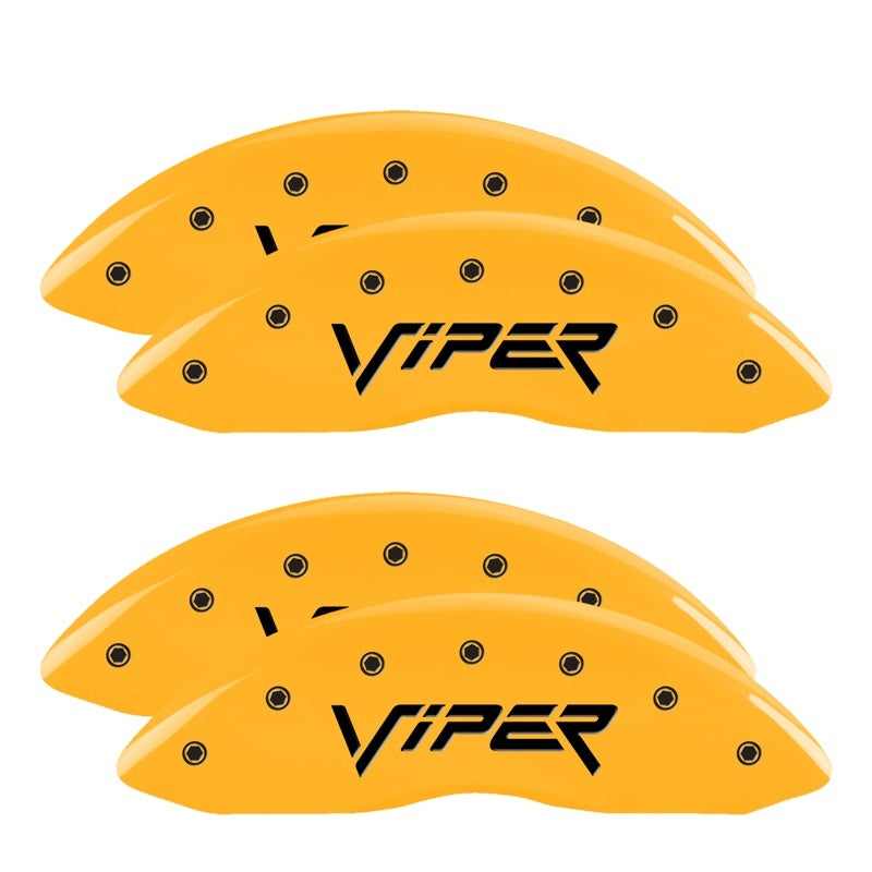 MGP 4 Caliper Covers Engraved Front & Rear Gen 2/Viper Yellow Finish Black Ch MGP 4 Caliper Covers Engraved Front & Rear Gen 2/Viper Yellow Finish Black Ch