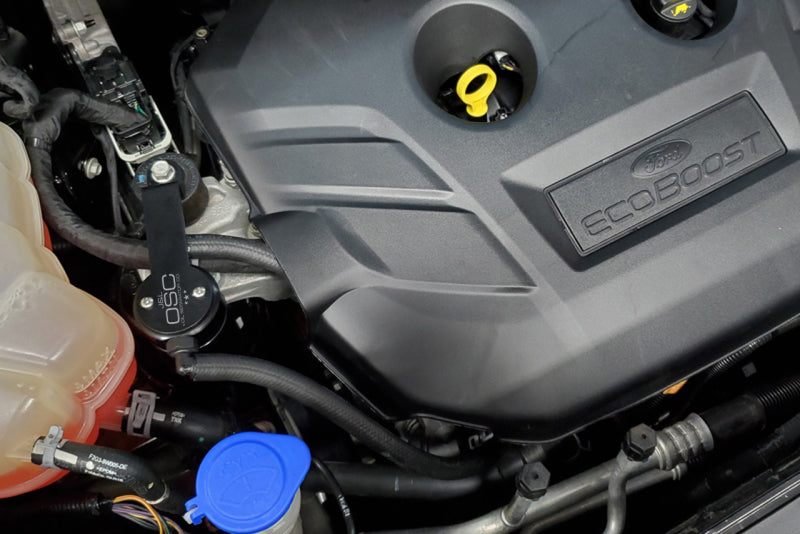 J&L 13-19 Ford Fusion 2.0L EcoBoost Passenger Side Oil Separator 3.0 - Black Anodized J&L 13-19 Ford Fusion 2.0L EcoBoost Passenger Side Oil Separator 3.0 - Black Anodized