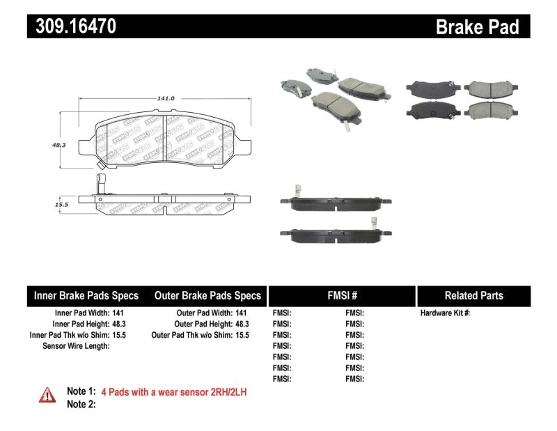 StopTech Performance Rear Brake Pads 13-14 Dodge Dart/Jeep Cherokee StopTech Performance Rear Brake Pads 13-14 Dodge Dart/Jeep Cherokee