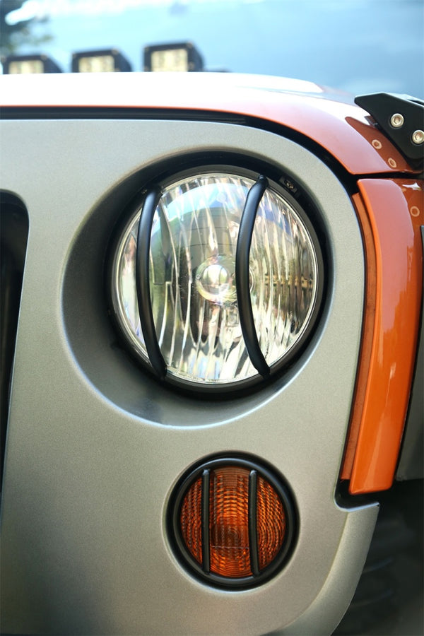 Rugged Ridge 07-18 Jeep Wrangler JK Textured Black Headlight Euro Guards Rugged Ridge 07-18 Jeep Wrangler JK Textured Black Headlight Euro Guards