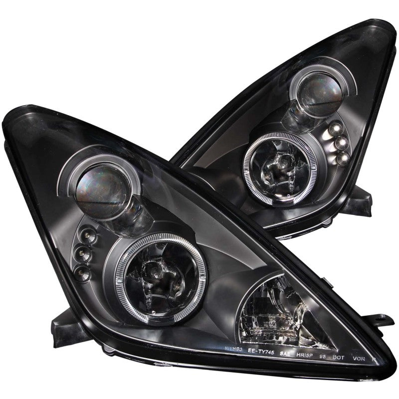 ANZO 2000-2005 Toyota Celica Projector Headlights w/ Halo Black ANZO 2000-2005 Toyota Celica Projector Headlights w/ Halo Black