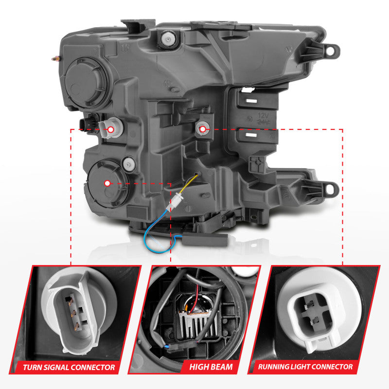 Anzo 18-20 Ford F-150 Full Led Projector Smoke Bar Style Headlights Black Amber Anzo 18-20 Ford F-150 Full Led Projector Smoke Bar Style Headlights Black Amber