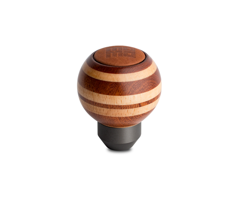 Momo Targa Heritage Shift Knob - Round Wood, Layered Mahogany and Beechwood, Leather Insert Top Momo Targa Heritage Shift Knob - Round Wood, Layered Mahogany and Beechwood, Leather Insert Top