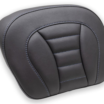 Mustang 08-21 Harley Electra Glide,Rd Glide,Rd King,Str Glide Tour-Pak Pad w/ Blue Stitch - Black