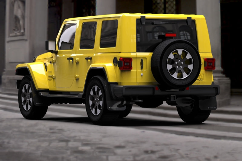 Rally Armor 18-25 Jeep JL Wrangler Black UR Mud Flap w/White Logo Rally Armor 18-25 Jeep JL Wrangler Black UR Mud Flap w/White Logo