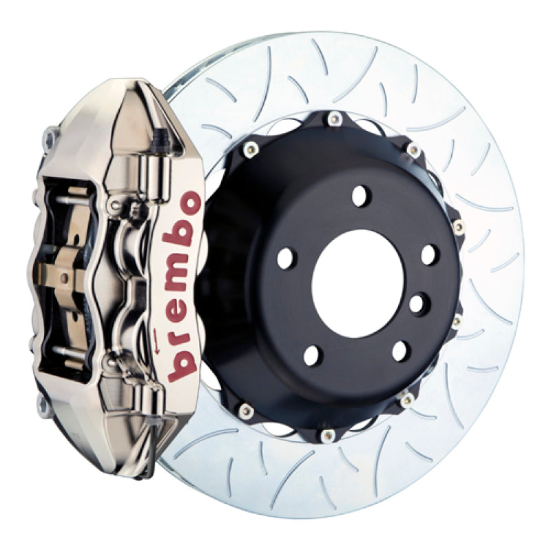 Brembo 08-15 Lancer Evo X Rear GTR BBK 4 Piston Billet345x28 2pc Rotor Slotted Type3- Nickel Plated Brembo 08-15 Lancer Evo X Rear GTR BBK 4 Piston Billet345x28 2pc Rotor Slotted Type3- Nickel Plated