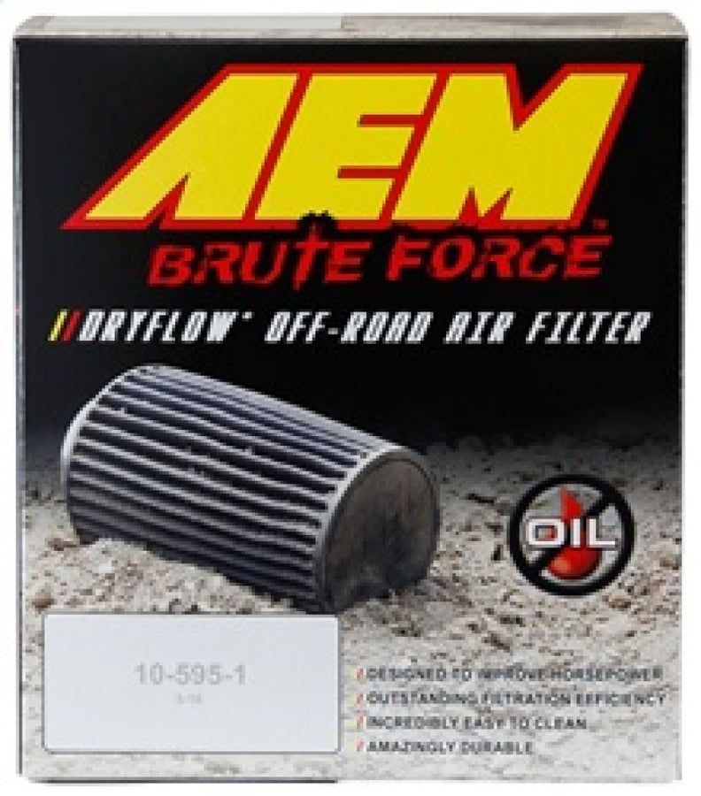 AEM Brute Force Dryflow Air Filter - Conical 6in Base OD / 5.125in Top OD / 5.25in Height AEM Brute Force Dryflow Air Filter - Conical 6in Base OD / 5.125in Top OD / 5.25in Height