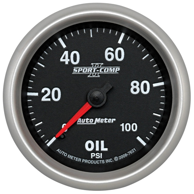 Autometer Sport-Comp II 2-5/8in 100 PSI Mechanical Oil Pressure Gauge Autometer Sport-Comp II 2-5/8in 100 PSI Mechanical Oil Pressure Gauge