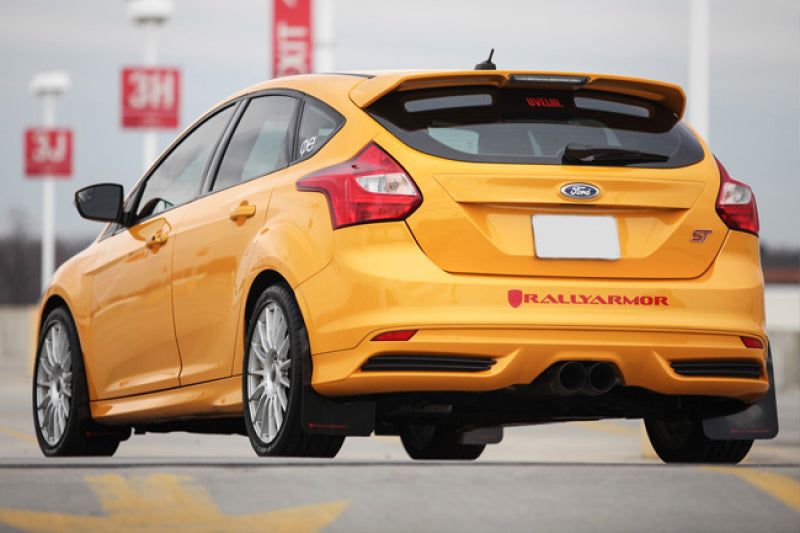 Rally Armor 12-19 Ford Focus ST / 16-19 RS Nitrous Blue UR Mud Flap w/White Logo Rally Armor 12-19 Ford Focus ST / 16-19 RS Nitrous Blue UR Mud Flap w/White Logo