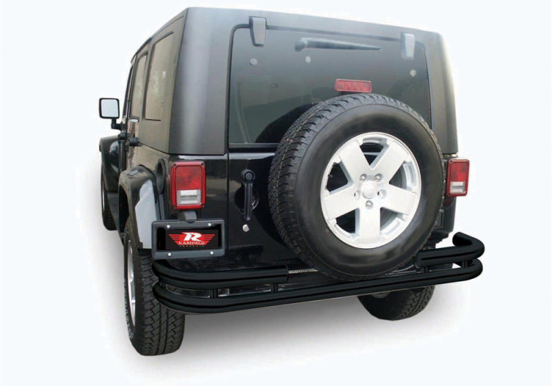 Rampage 2007-2018 Jeep Wrangler(JK) Double Tube Rear Bumper - Black Rampage 2007-2018 Jeep Wrangler(JK) Double Tube Rear Bumper - Black
