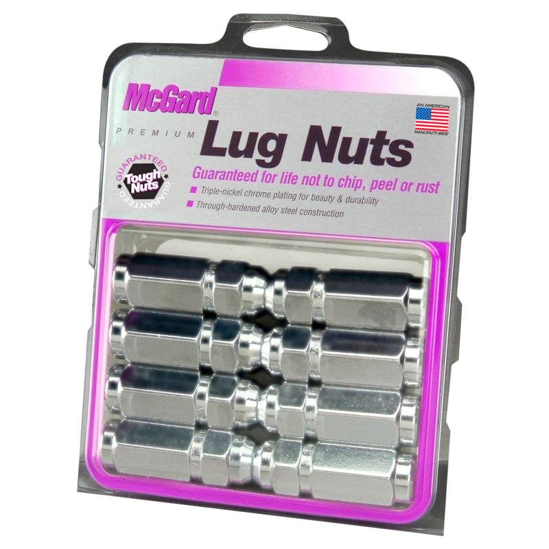 McGard Hex Lug Nut (Cone Seat / Duplex) 9/16-18 / 7/8 Hex / 2.5in. Length (8-Pack) - Chrome McGard Hex Lug Nut (Cone Seat / Duplex) 9/16-18 / 7/8 Hex / 2.5in. Length (8-Pack) - Chrome