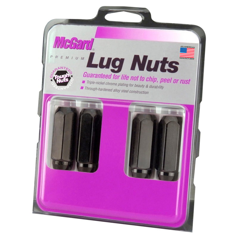 McGard Hex Lug Nut (Cone Seat) M14X2.0 / 13/16 Hex / 2.25in. Length (4-Pack) - Black McGard Hex Lug Nut (Cone Seat) M14X2.0 / 13/16 Hex / 2.25in. Length (4-Pack) - Black