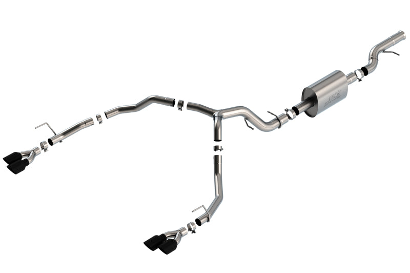 Borla 21-22 Chevrolet Tahoe 6.2L V8 2/4WD 4DR T-304 SS S-Type Cat-Back Exhaust w/ Black Chrome Tips Borla 21-22 Chevrolet Tahoe 6.2L V8 2/4WD 4DR T-304 SS S-Type Cat-Back Exhaust w/ Black Chrome Tips