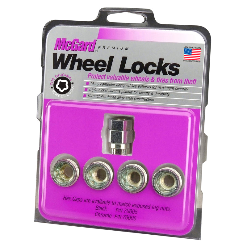 McGard Wheel Lock Nut Set - 4pk. (Under Hub Cap / Cone Seat) M12X1.25 / 19mm & 21mm Hex / .775in. L McGard Wheel Lock Nut Set - 4pk. (Under Hub Cap / Cone Seat) M12X1.25 / 19mm & 21mm Hex / .775in. L