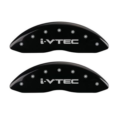 MGP 4 Caliper Covers Engraved Front & Rear i-Vtec Black finish silver ch