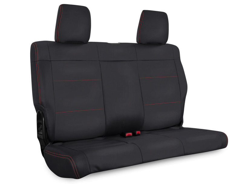 PRP 08-10 Jeep Wrangler JKU Rear Seat Cover/4 door - Black with Red Stitching PRP 08-10 Jeep Wrangler JKU Rear Seat Cover/4 door - Black with Red Stitching