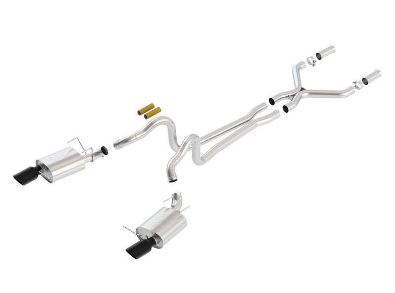 Borla 13-14 Mustang GT/Boss 302 5.0L V8 RWD Single Split Rear Exit ATAK Black Chrome CB Exhaust Borla 13-14 Mustang GT/Boss 302 5.0L V8 RWD Single Split Rear Exit ATAK Black Chrome CB Exhaust
