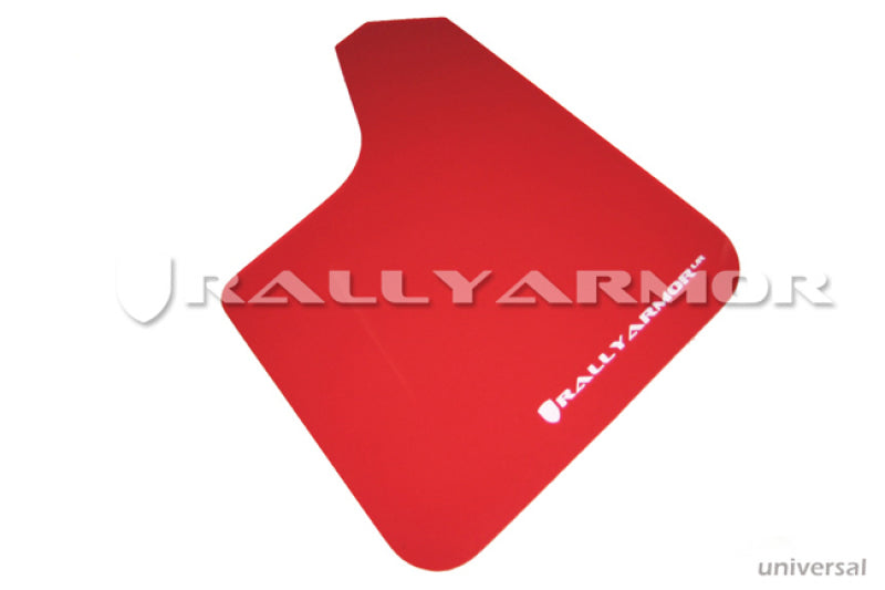 Rally Armor Universal Fit (No Hardware) Red UR Mud Flap w/ White Logo Rally Armor Universal Fit (No Hardware) Red UR Mud Flap w/ White Logo