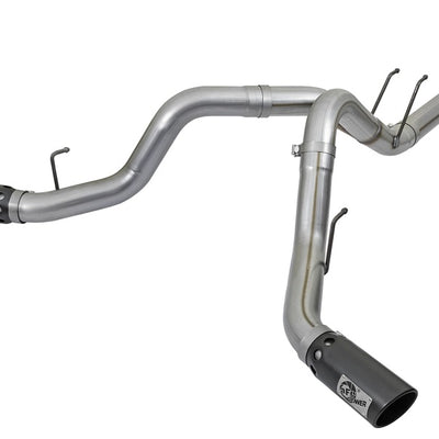 aFe Large Bore-HD 4in 409 Stainless Steel DPF-Back Exhaust w/Black Tip 2017 Ford Diesel V8 6.7L (td)