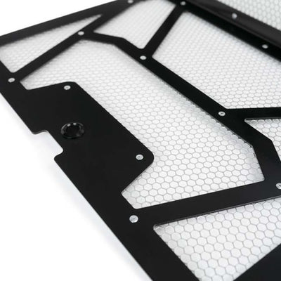 Agency Power 14-18 Polaris RZR XP 1000 / XP Turbo Vented Engine Cover - Gloss Black/Raw Mesh