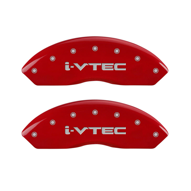 MGP 4 Caliper Covers Engraved Front & Rear i-Vtec Red finish silver ch MGP 4 Caliper Covers Engraved Front & Rear i-Vtec Red finish silver ch