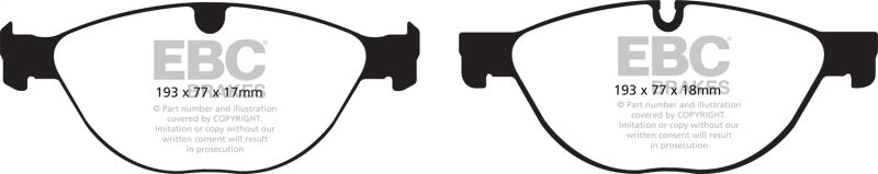 EBC 10-15 Jaguar XF 5.0 Supercharged (470) Yellowstuff Front Brake Pads EBC 10-15 Jaguar XF 5.0 Supercharged (470) Yellowstuff Front Brake Pads