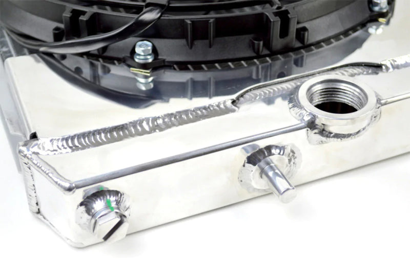 CSF 96-07 Mitsubishi Evo 4/5/6/7/8/9 Full-Slim Radiator w/12in Fan & Shroud/-16AN & Slip On Fitting CSF 96-07 Mitsubishi Evo 4/5/6/7/8/9 Full-Slim Radiator w/12in Fan & Shroud/-16AN & Slip On Fitting