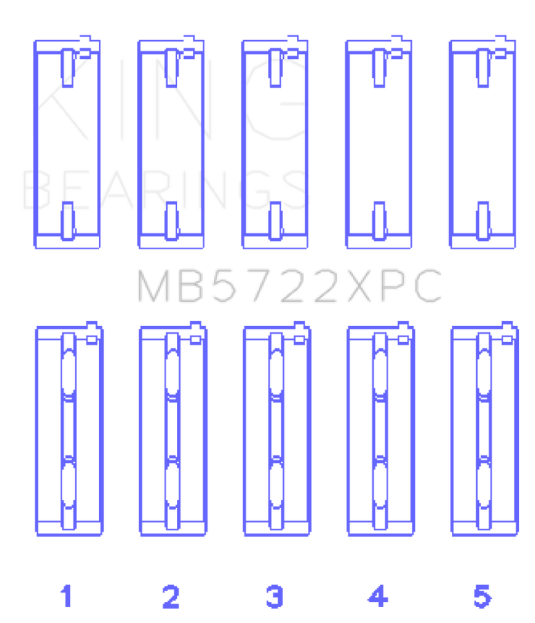 King Engine Bearings 2007+ Mitsubishi 4B11T EVO X Coated Performance Main Bearing Set - Size STD King Engine Bearings 2007+ Mitsubishi 4B11T EVO X Coated Performance Main Bearing Set - Size STD