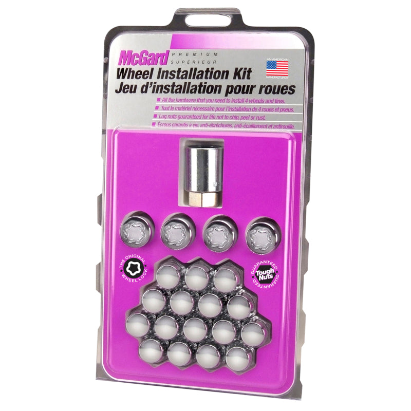 McGard 5 Lug Hex Install Kit (Clamshell) w/Locks (Cone Seat Nut) M12X1.5 / 13/16 Hex - Chrome McGard 5 Lug Hex Install Kit (Clamshell) w/Locks (Cone Seat Nut) M12X1.5 / 13/16 Hex - Chrome