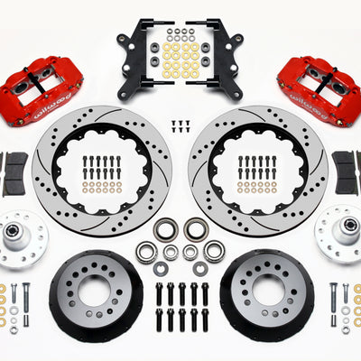 Wilwood Narrow Superlite 6R Front Hub Kit 14.00in Drill Red 60-68 Ford / Mercury Full Size / Galaxie