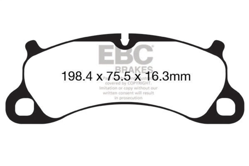 EBC 12-15 Porsche 911 (991) (Cast Iron Rotor only) 3.8 Carrera S Yellowstuff Front Brake Pads EBC 12-15 Porsche 911 (991) (Cast Iron Rotor only) 3.8 Carrera S Yellowstuff Front Brake Pads