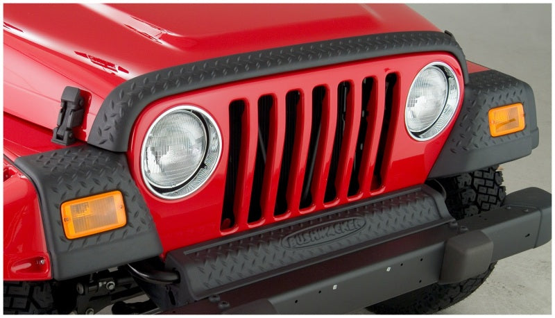 Bushwacker 97-06 Jeep Wrangler Trail Armor Hood Stone Guard and 2 Front Corners - Black Bushwacker 97-06 Jeep Wrangler Trail Armor Hood Stone Guard and 2 Front Corners - Black