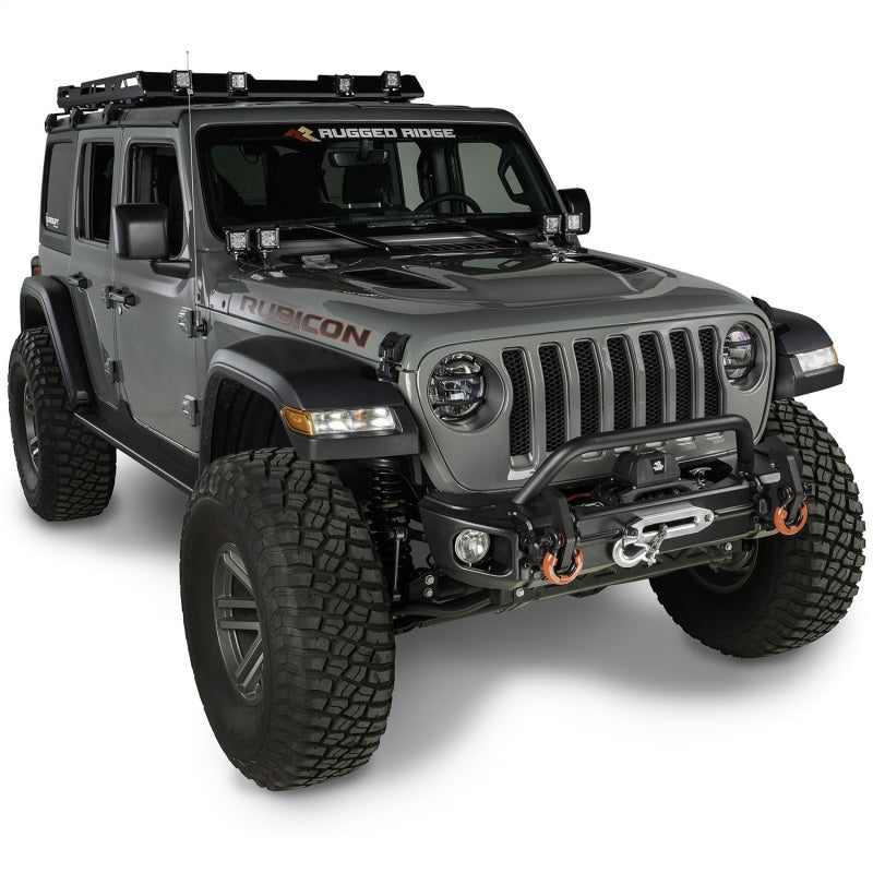 Rugged Ridge 18-20 Jeep Wrangler JL/JT Arcus Front Bumper Set w/ Overrider Rugged Ridge 18-20 Jeep Wrangler JL/JT Arcus Front Bumper Set w/ Overrider