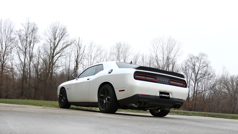 Corsa 2015-2017 Dodge Challenger Sport Cat-Back Dual Rear Exit with Twin 3.5in Black Pro-Series Corsa 2015-2017 Dodge Challenger Sport Cat-Back Dual Rear Exit with Twin 3.5in Black Pro-Series