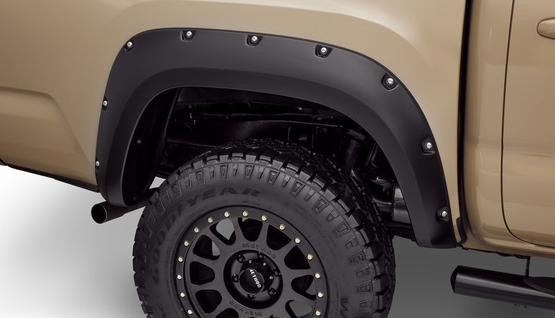 Bushwacker 16-18 Toyota Tacoma Pocket Style Flares 4pc 60.5/73.7in Bed - Black Bushwacker 16-18 Toyota Tacoma Pocket Style Flares 4pc 60.5/73.7in Bed - Black