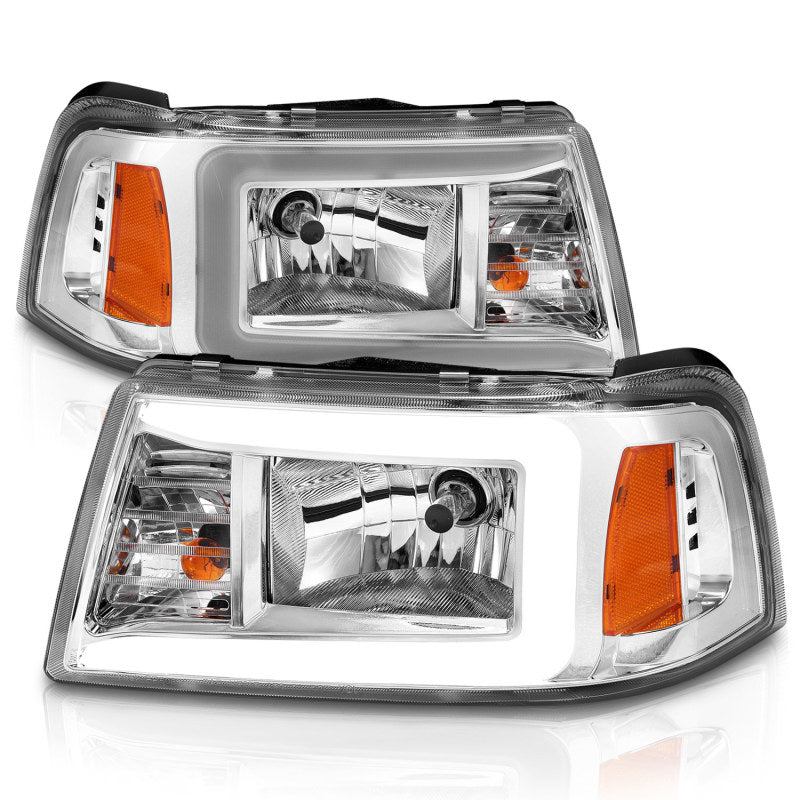 ANZO 2001-2011 Ford Ranger Crystal Headlights w/ Light Bar Chrome Housing ANZO 2001-2011 Ford Ranger Crystal Headlights w/ Light Bar Chrome Housing