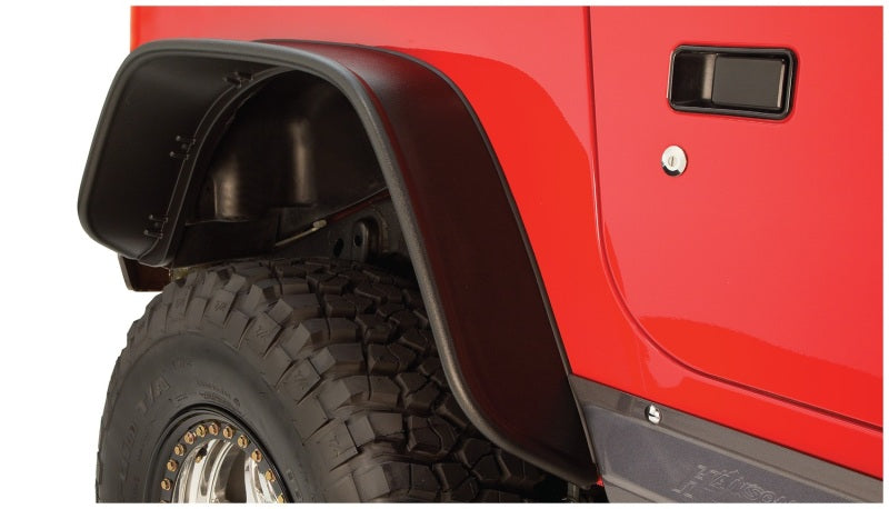 Bushwacker 97-06 Jeep Wrangler Flat Style Flares 4pc - Black Bushwacker 97-06 Jeep Wrangler Flat Style Flares 4pc - Black