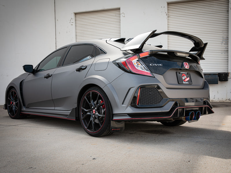 aFe Takeda 2.5in 304SS Axle-Back Exhaust System 17-19 Honda Civic Type R L4-2.0L (t) - BL Flame Tip aFe Takeda 2.5in 304SS Axle-Back Exhaust System 17-19 Honda Civic Type R L4-2.0L (t) - BL Flame Tip