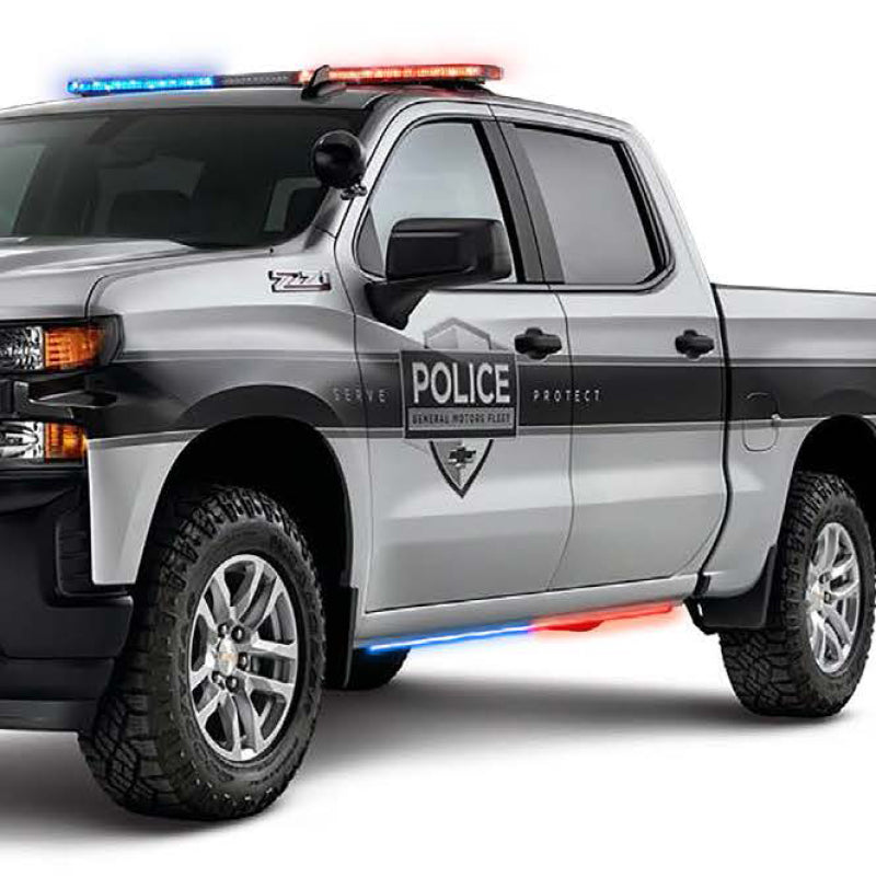 Putco 19-23 Chevrolet Silverado Blade Rocker Kits Sideliners - Red/Blue w/ White Override Putco 19-23 Chevrolet Silverado Blade Rocker Kits Sideliners - Red/Blue w/ White Override