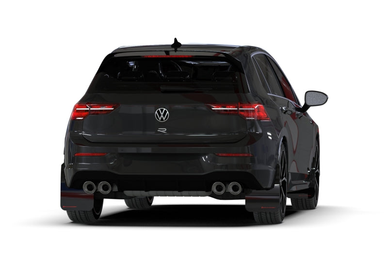 Rally Armor 22-24 VW MK8 Golf GTI/R Red UR Mud Flap w/White Logo Rally Armor 22-24 VW MK8 Golf GTI/R Red UR Mud Flap w/White Logo