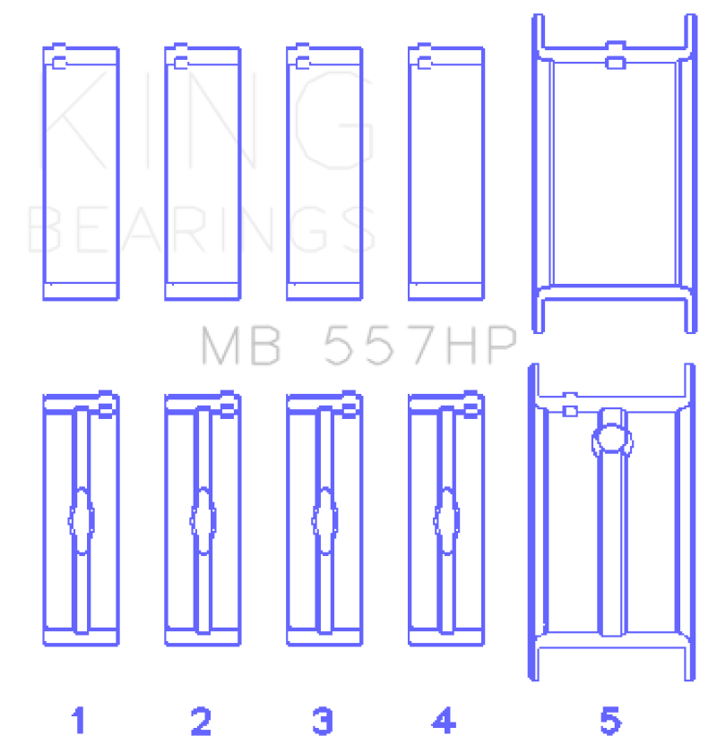 King Engine Bearings Small Block Chevy BI-Metal Main Bearing Set King Engine Bearings Small Block Chevy BI-Metal Main Bearing Set
