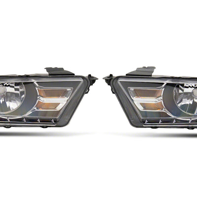 Raxiom 10-12 Ford Mustang Axial Series OEM Style Rep Headlights- Chrome Housing (Clear Lens)