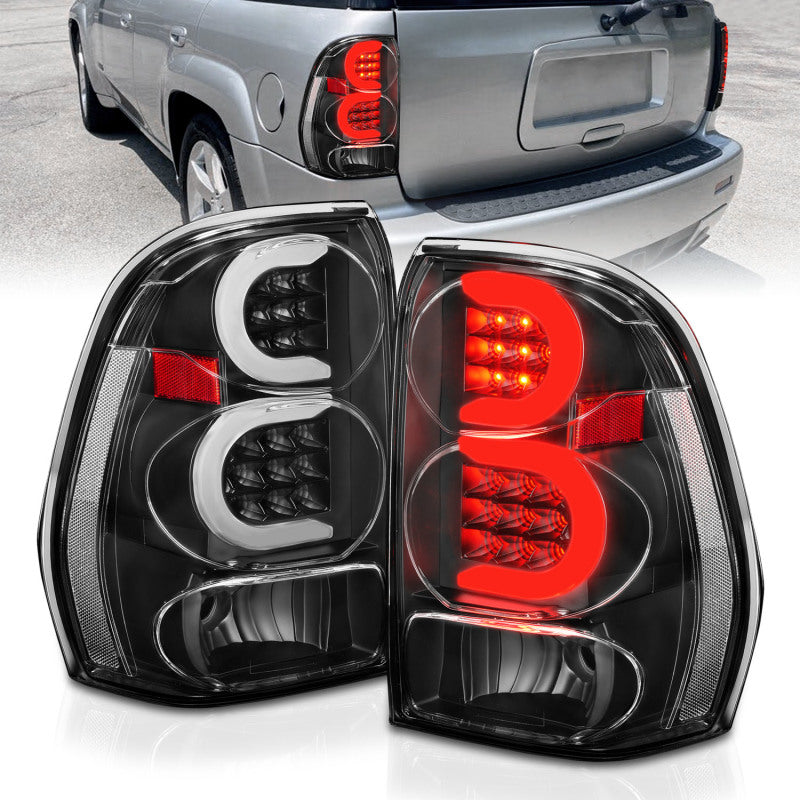 ANZO 2002-2009 Chevrolet Trailblazer LED Tail Lights w/ Light Bar Black Housing Clear Lens ANZO 2002-2009 Chevrolet Trailblazer LED Tail Lights w/ Light Bar Black Housing Clear Lens