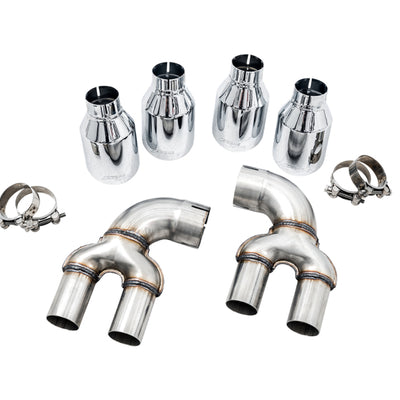 AWE Tuning 2019+ BMW M340i (G20) OE-Config-To-Quad Tip Conversion Kit - Chrome Silver Tip