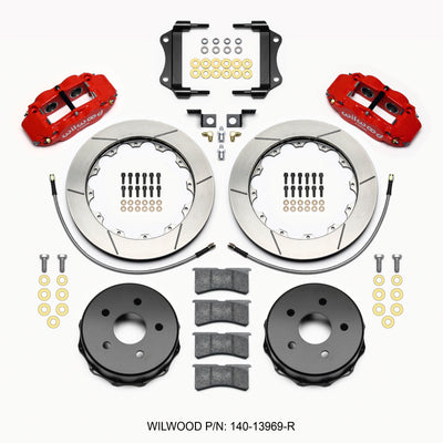 Wilwood Narrow Superlite 4R Rear Kit 12.88in Red 2007-up Jeep JK w/Lines