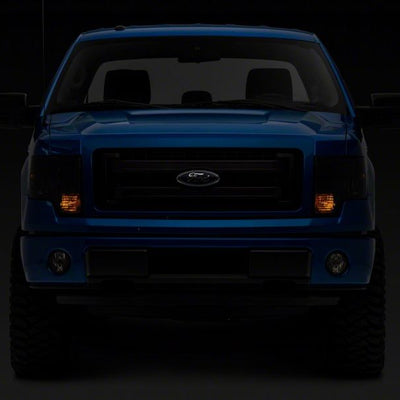 Raxiom 09-14 Ford F-150 Axial OEM Style Rep Headlights- Chrome Housing- SmokedLens