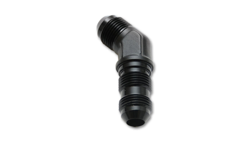 Vibrant -12AN Bulkhead Adapter 45 Degree Elbow Fitting - Anodized Black Only Vibrant -12AN Bulkhead Adapter 45 Degree Elbow Fitting - Anodized Black Only