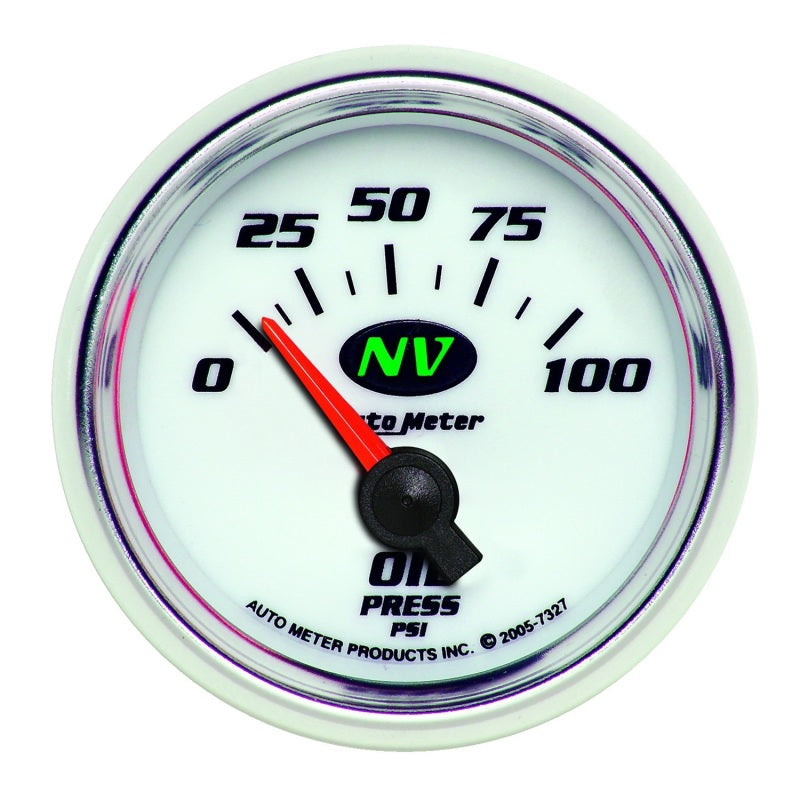 AutoMeter Gauge Oil Pressure 2-1/16in. 100PSI Electric NV AutoMeter Gauge Oil Pressure 2-1/16in. 100PSI Electric NV